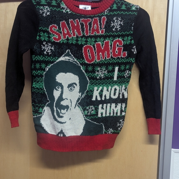 ELF Black and Red Holiday Sweater - Picture 1 of 2